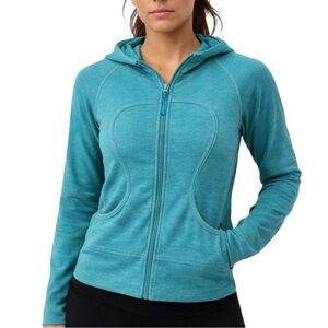 Lululemon Lightweight Zip Hoodie Jacket Size 8 Blue Teal